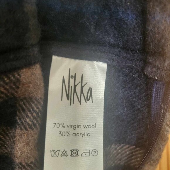 NWOT Wool Midi Plaid Skirt by Nikka, blue and cream, size M (US 8) - Picture 8 of 12